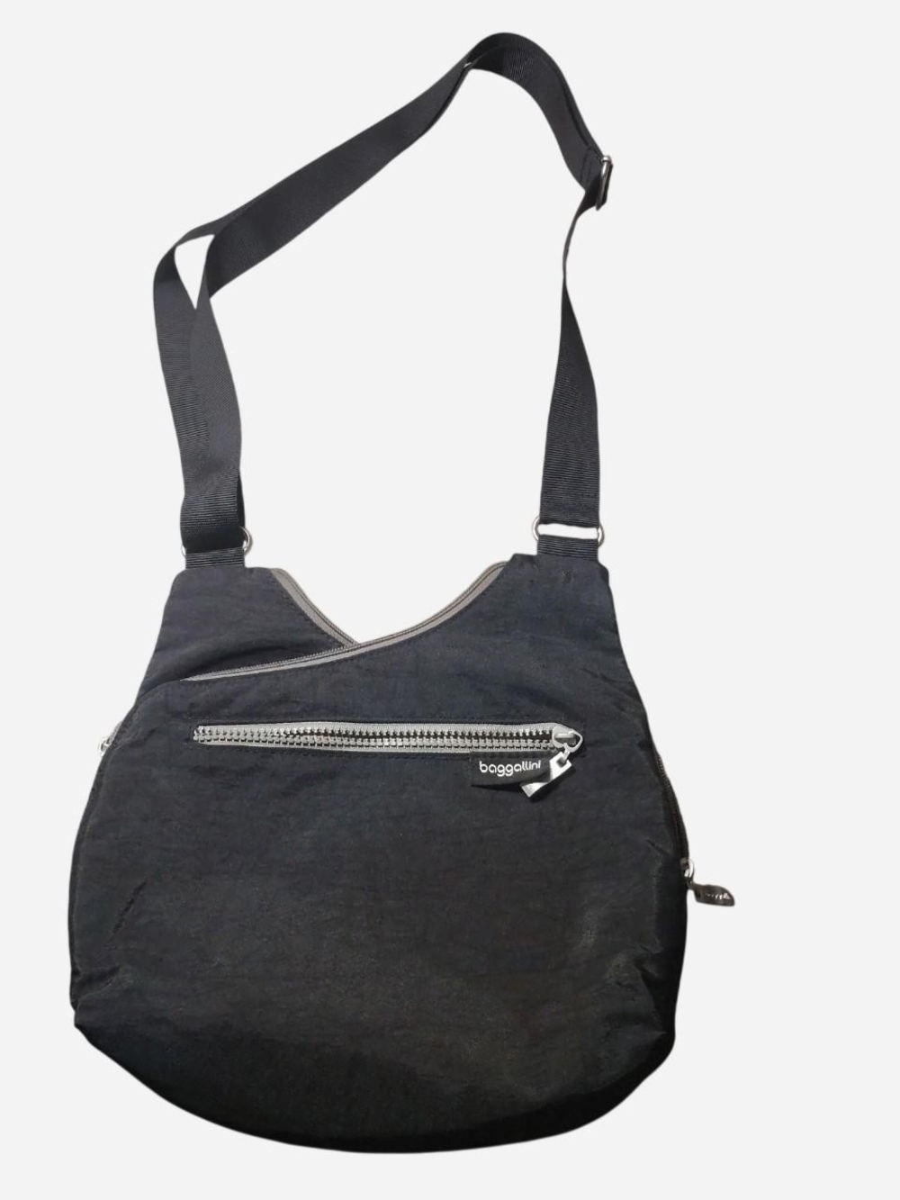 Baggallini Black Nylon Crossbody Messenger Bag
